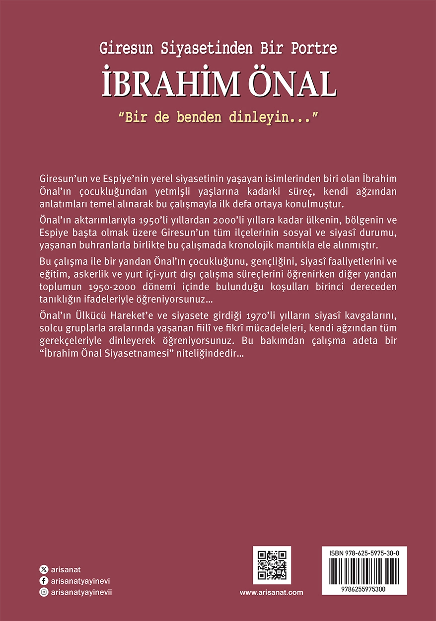 Giresun Siyasetinden Bir Portre İbrahim Önal / Hazırlayan: Mevlüt Kaya
