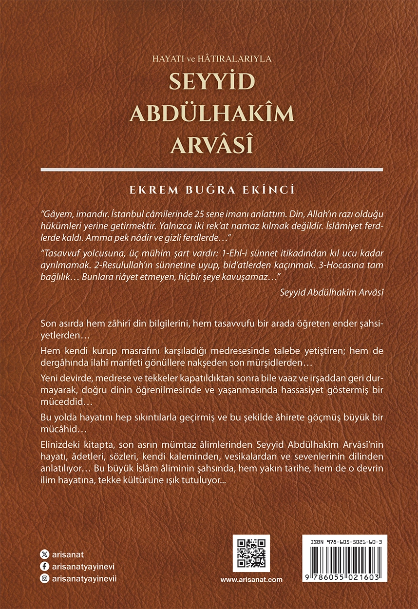 Seyyid Abdülhakim Arvasi / Ekrem Buğra Ekinci